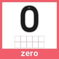 0 Zero Number Counting Craze Stylish Flashcards for Classroom and Homeschool Trendy Boho Educational Decor vector