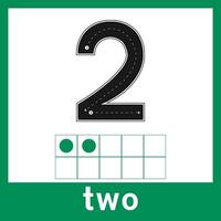 2 Two Number Counting Craze Stylish Flashcards for Classroom and Homeschool Trendy Boho Educational Decor vector