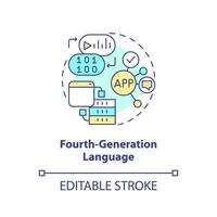 Fourth-generation programming language concept icon. Building for specific purpose abstract idea thin line illustration. Isolated outline drawing. Editable stroke vector