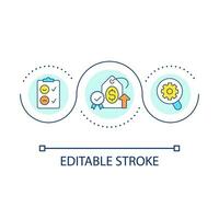 Growing prices loop concept icon. Customers feedback survey. Conduct poll. Business approach abstract idea thin line illustration. Isolated outline drawing. Editable stroke vector