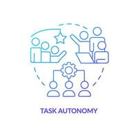 Task autonomy blue gradient concept icon. Incentives for business team. Project planning benefit abstract idea thin line illustration. Isolated outline drawing vector
