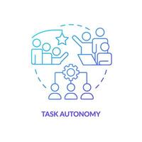 Task autonomy blue gradient concept icon. Incentives for business team. Project planning benefit abstract idea thin line illustration. Isolated outline drawing vector