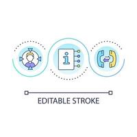 Information support service loop concept icon. Provide assistance. Call center. Helpline for clients abstract idea thin line illustration. Isolated outline drawing. Editable stroke vector