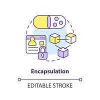 Encapsulation concept icon. Object-oriented programming principle abstract idea thin line illustration. Private state. Isolated outline drawing. Editable stroke vector