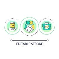 Contractual obligations loop concept icon. Company legal responsibility abstract idea thin line illustration. Law and legislation. Isolated outline drawing. Editable stroke vector