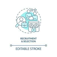 Requirement and selection turquoise concept icon. Executive search. IT staffing abstract idea thin line illustration. Isolated outline drawing. Editable stroke vector