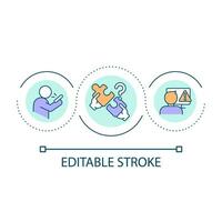 problemas con dispositivos conexión lazo concepto icono. impacto de artilugio adiccion en real vida resumen idea Delgado línea ilustración. aislado contorno dibujo. editable carrera vector