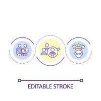 Evaluation of company employees loop concept icon. HR management. Corporate staff ranking abstract idea thin line illustration. Isolated outline drawing. Editable stroke vector