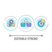 Cooperatives loop concept icon. Achieving goal together. Collaborative growth. Business combination abstract idea thin line illustration. Isolated outline drawing. Editable stroke vector