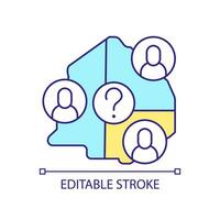 Potential users from different regions RGB color icon. Unknown persons. Resident of country. Demographics. Isolated vector illustration. Simple filled line drawing. Editable stroke