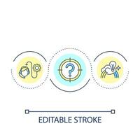 Positive in call center agent work loop concept icon. Creative solutions in business abstract idea thin line illustration. Isolated outline drawing. Editable stroke vector