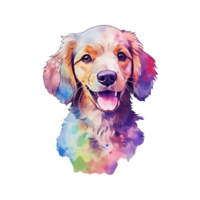 aguarela cachorro adesivo, desenho animado personagem animal, idéia para impressão camiseta, poster e crianças envelope, cartão postal. mão desenhado estilo. ai gerado png