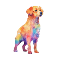 Aquarell Hund Aufkleber, Karikatur Charakter Tier, Idee zum drucken T-Shirt, Poster und Kinder Umschlag, Postkarte. Hand gezeichnet Stil. ai generiert png