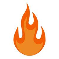 Fire flame icon, fire emitting warm heat, campfire flame vector