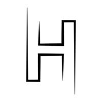 H logo studio, letter h design icon, logotype technology font vector