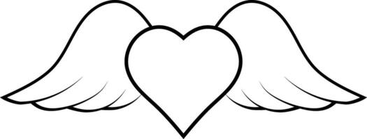 volador corazón con alas, símbolo de Cupido trayendo amor vector