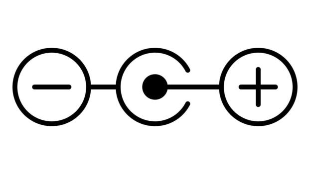 Polarity icon, 12 volt plug connection diagram, polarity observance vector