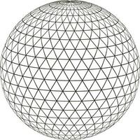 Ball sphere grid  triangle on surface layout globe planet earth vector