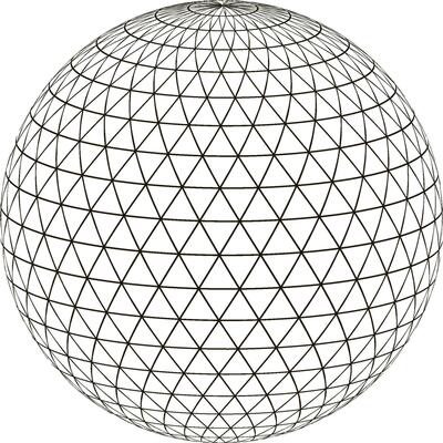 Ball sphere grid  triangle on surface layout globe planet earth