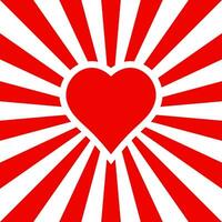 Background for lovers, red heart with rays vector