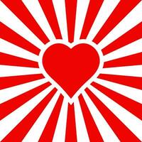 Background for lovers, red heart with rays vector