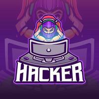 hacker profesión mascota logo modelo vector