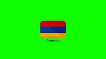 Armenia bandera animación gratis video. Armenia bandera 3d animación video