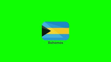 National Bahamas flag. North America. 3D render. High detailed flag of Bahamas. Bahamas 3D Flag Waving on Green Screen Background for Game Flag Item or Symbol video