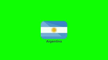 Argentine drapeau agitant dans vert filtrer. Argentine drapeau 3d video