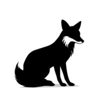 Black fox animal vector illustration on white background