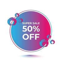 Super sale 50 percent discount offer banner template design for web or social media vector