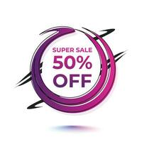 Super sale 50 percent discount offer banner template design for web or social media vector