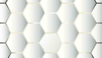 White and gold hexagon pattern. Abstract Seamless white and gold color hexagon tiles. Hexagon geometric surface. Modern white and grey hexagonal background. Luxury white pattern. Vector Illustration.