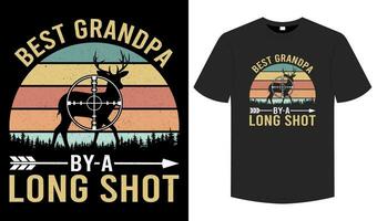 Best Grandpa by a long shot T shirt, Hunting retro vintage artwork, typography  and graphic element illustration tee vector