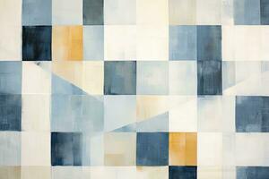 abstract background with a pattern of squares in blue and beige, A striking abstract geometric pattern composed of intersecting lines, AI Generated photo