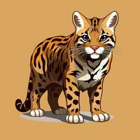 leopard cat wild animal vector