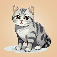 american shorthair cat cartoon vector