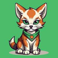Illustration  of cute cat kawaii chibi style cartoon characters vector isolated