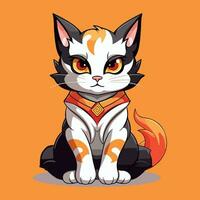 ilustración de linda gato kawaii chibi estilo dibujos animados caracteres vector aislado