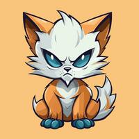 Illustration  of cute cat kawaii chibi style cartoon characters vector isolated