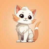 american curl cat cartoon character vector isolated illustration