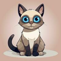 illustration of siamese cat cartoon characters vector isolated