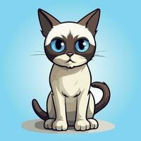 illustration of siamese cat cartoon characters vector isolated