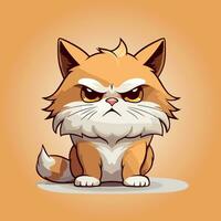 Angry cat cartoon cute grumpy Royalty Free Vector Image