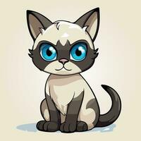 illustration of siamese cat cartoon characters vector isolated