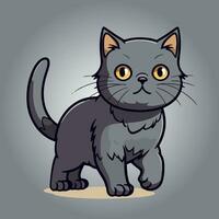 kawaii linda gato dibujos animados caracteres vector aislado ilustración