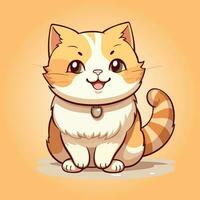 kawaii cute cat cartoon characters vector isolated illustration