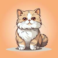 kawaii cute cat cartoon characters vector isolated illustration