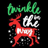 Twinkle on the way, rein deer vector