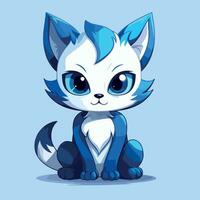 Illustration  of cute cat kawaii chibi style cartoon characters vector isolated